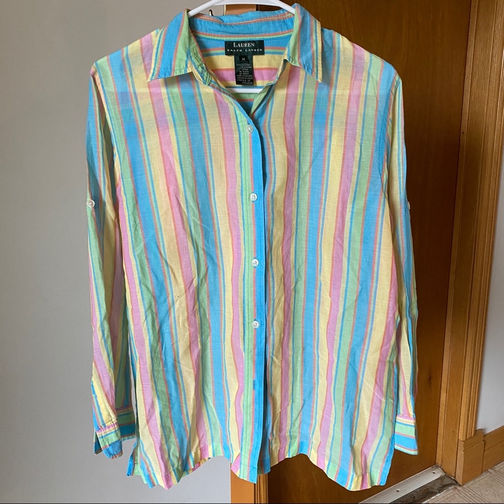 Lauren Ralph Lauren Rainbow Striped Shirt